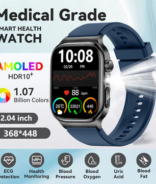 Silica Gel Waterproof Android Square Heart Rate Tracker Smartwatch