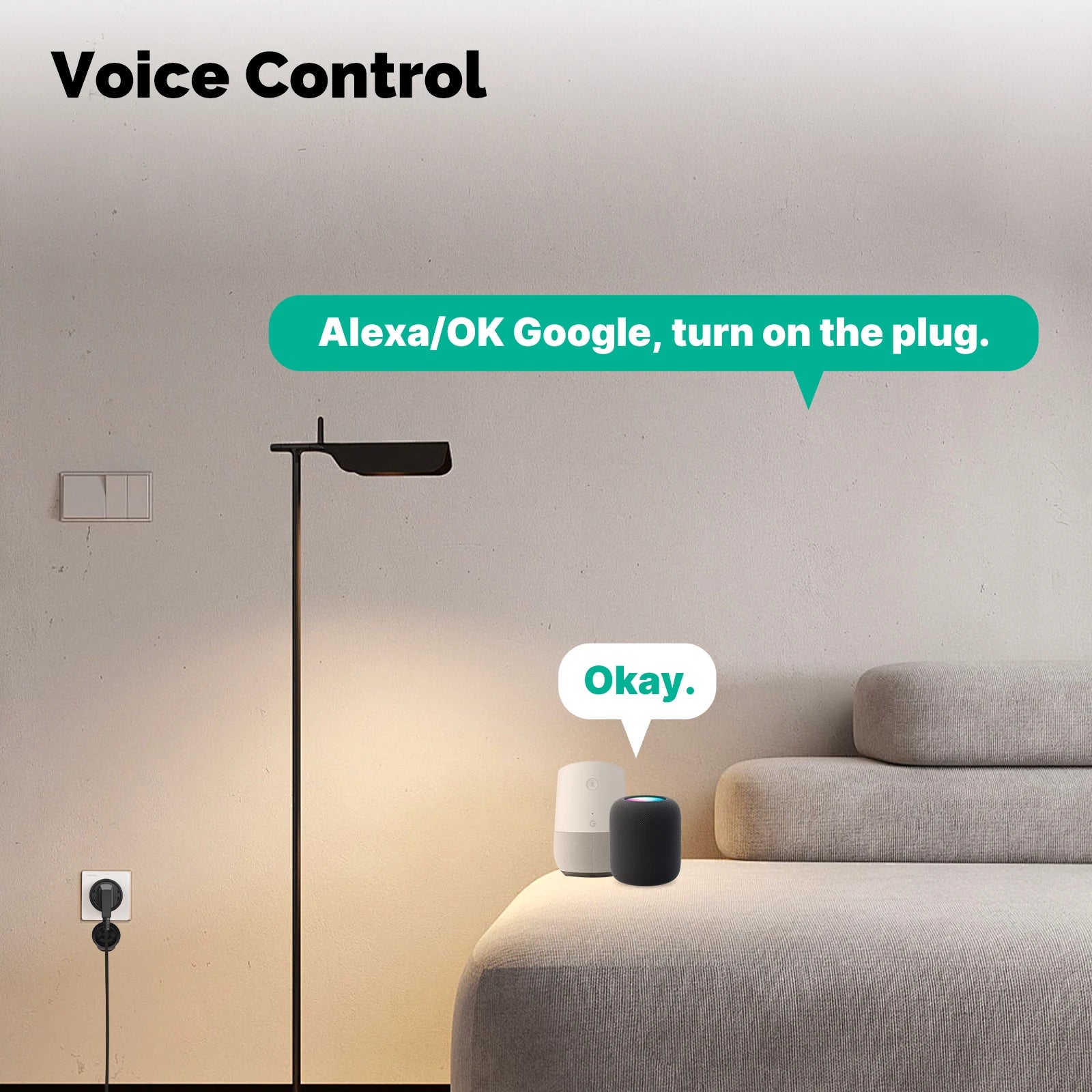 MOES 16A EU Socket WiFi Smart Plug with Alexa Google Home