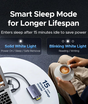 Ugreen Metal 800MB/s USB-C 2-in-1 Plug Single Slot Card Reader