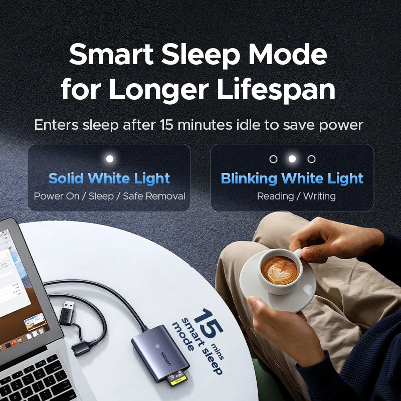 Ugreen Metal 800MB/s USB-C 2-in-1 Plug Single Slot Card Reader