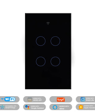 Moes Tuya WiFi Smart Light Glass Touch Panel Fireproof Switch