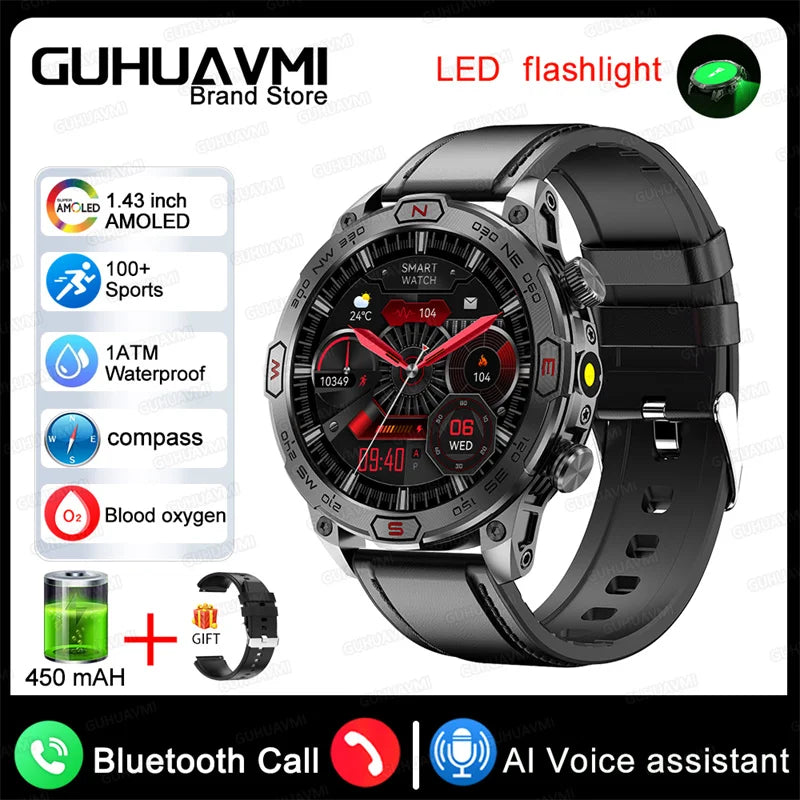 Stainless Steel Waterproof Android Round Shaped Bluetooth Smartwatch