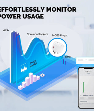 Moes Plastic Panel Voice Control Smart WIFI Power Socket Plug