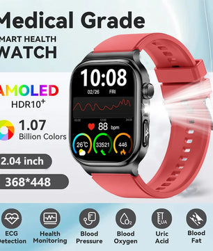 Silica Gel Waterproof Android Square Heart Rate Tracker Smartwatch