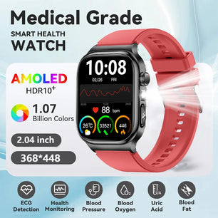 Silica Gel Waterproof Android Square Heart Rate Tracker Smartwatch