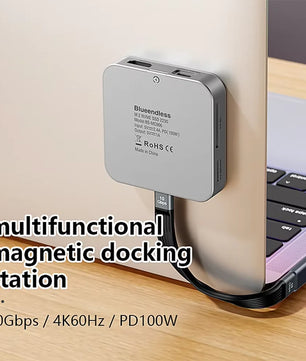 8-IN-1 Aluminum Alloy USB Type-C Splitter Docking Station Hub