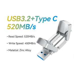 128GB - 2TB USB 3.2 External Flash Memory Solid State Pen Drive