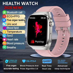 Fine Steel Waterproof Android Square Shaped Bluetooth Smartwatch
