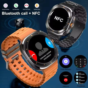 Fine Steel Amoled Screen Waterproof Android Round Shaped Smartwatch