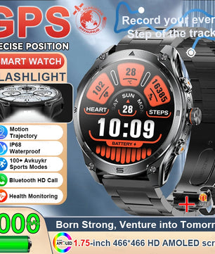 Steel Waterproof Android Round Shape On-Wrist Smartwatch