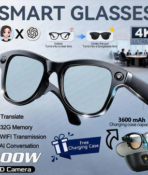 800W Dual Lens 280mAh 4K Circular Smart AI Music Glasses