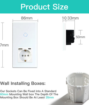 Bseed 16A Alloy 3 Gang Crystal Glass Panel Wall Light Touch Switch