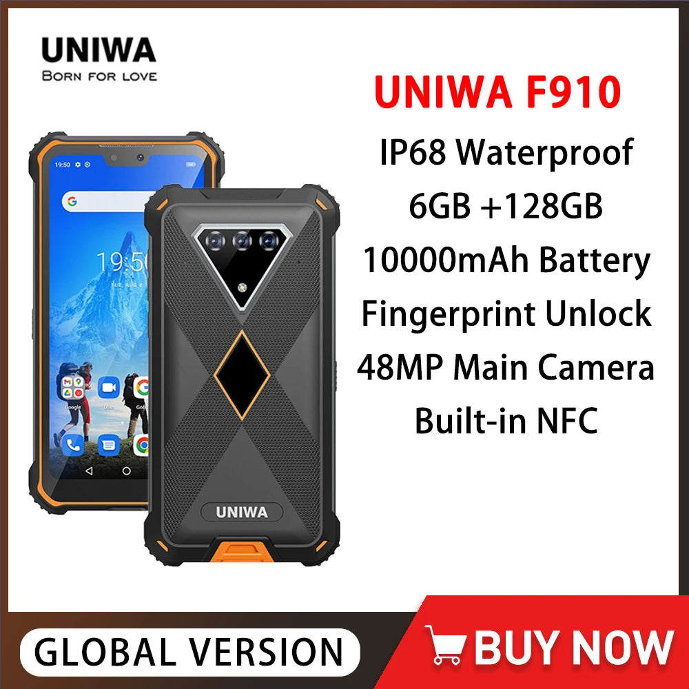 Rubber Rugged 10000mAh 6GB RAM 128GB ROM 6.23 Inches Smart Phone