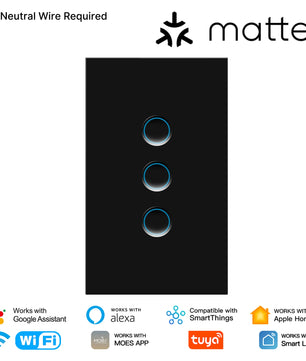 Moes Tuya WiFi Concave Glass Smart Switch with Alexa Google