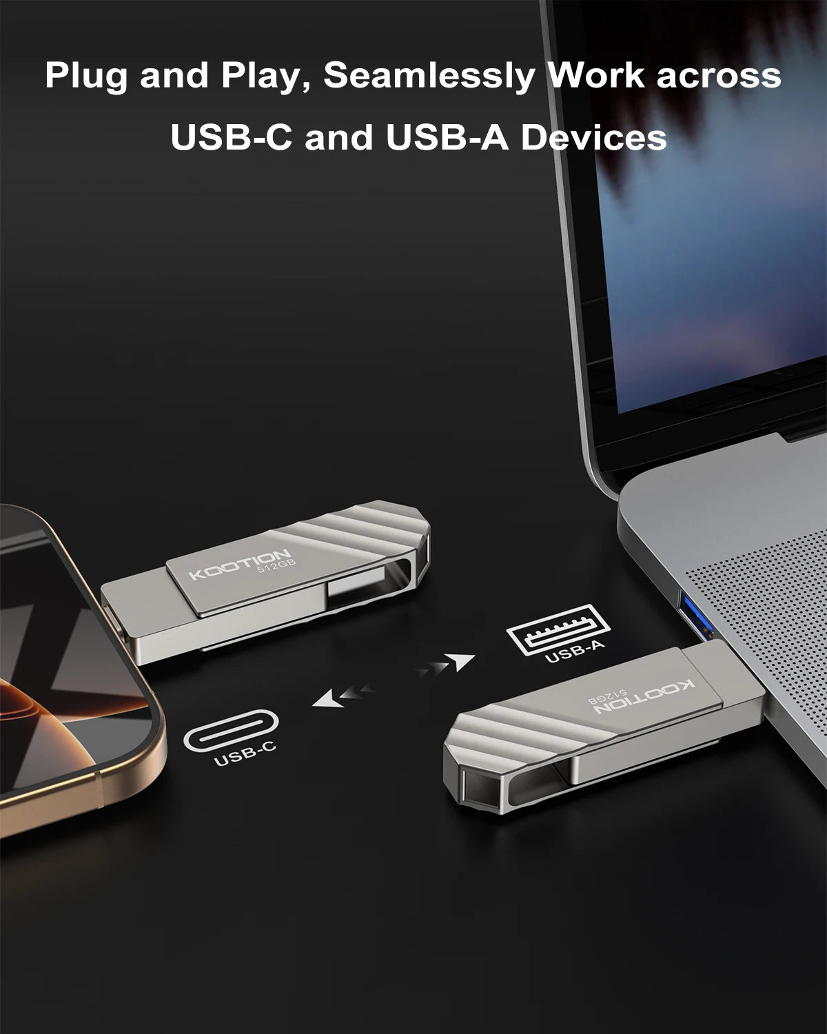 128GB-512GB Metal High Speed USB 3.2 Gen 2 Mini Pendrive