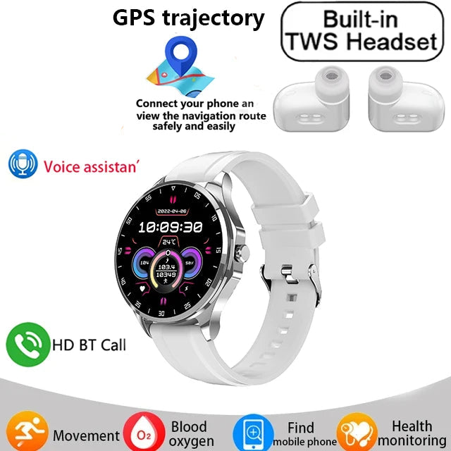 Silica Gel Waterproof Android Round Shape Bluetooth Smartwatch