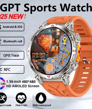 Silica Gel Amoled Display Waterproof Android Round Smartwatch