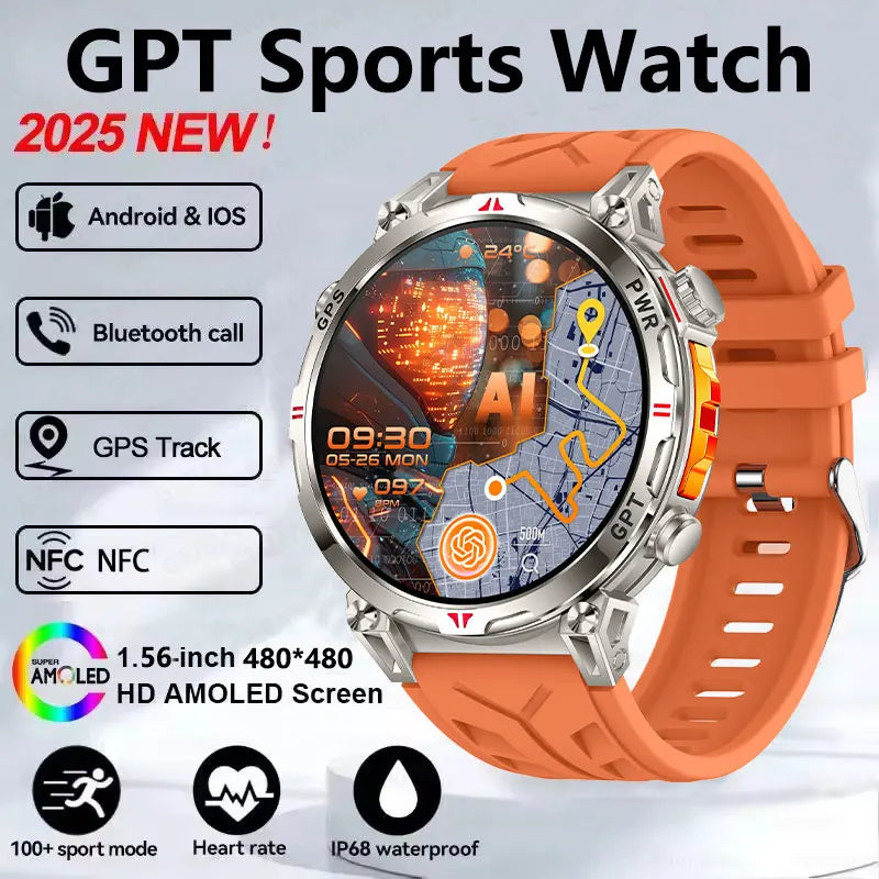 Silica Gel Amoled Display Waterproof Android Round Smartwatch