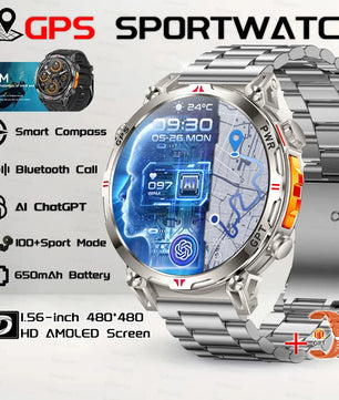 Steel Waterproof Android Round Shape On-Wrist Smartwatch