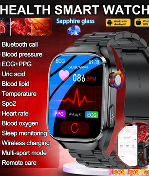 Fine Steel Waterproof Android Square Shaped Bluetooth Smartwatch