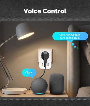 MOES WiFi 16A Plug USB Type-C Power Monitor with Alexa Google Home