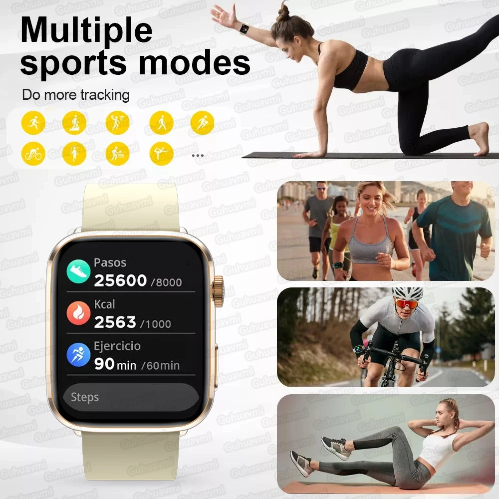 Rubber Waterproof Android Square Shaped Amoled Screen Smartwatch