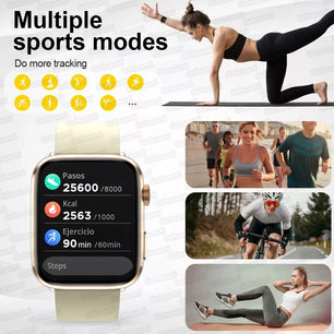 Rubber Waterproof Android Square Shaped Amoled Screen Smartwatch
