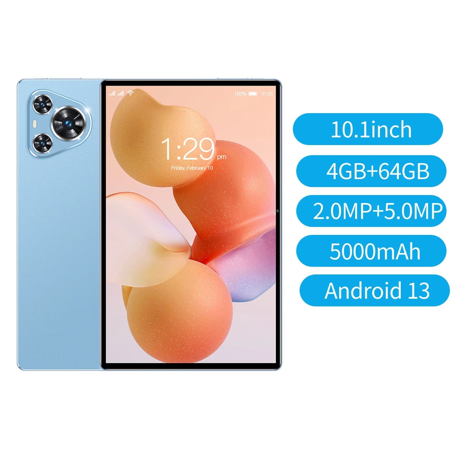 5000mAh 5MP 4GB RAM 64GB ROM Fast Charging 10.1 Inch Tablet