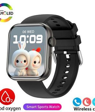 Silica Gel Smart Bluetooth Voice Support Square Shaped Sports Watch