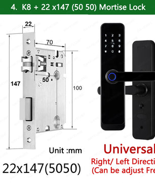 Wifi Smart Fingerprint Digital Electric Door Lock with Longer Handle Panels