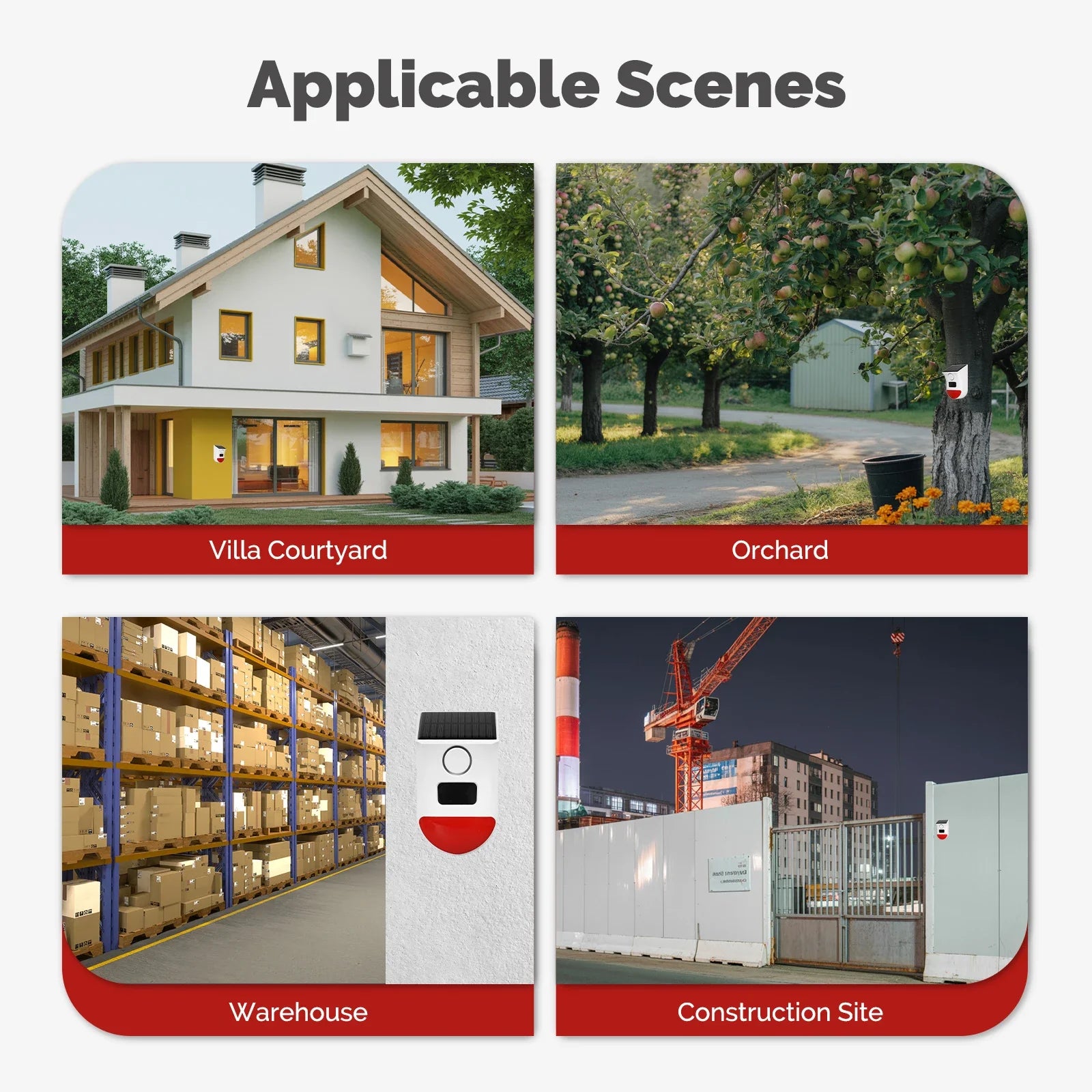 MOES Plastic WiFi Smart Solar Siren with Remote & PIR Sensor