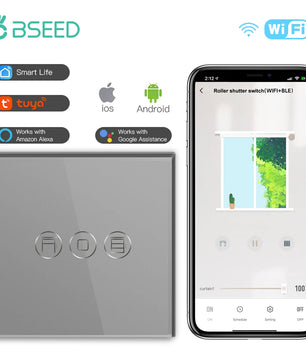 Bseed Alloy Multi Gang Roller Shutter APP Control Wifi Switch