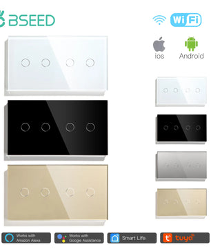 Bseed Alloy 4 Gang Crystal Panel Wifi Touch APP Control Switch