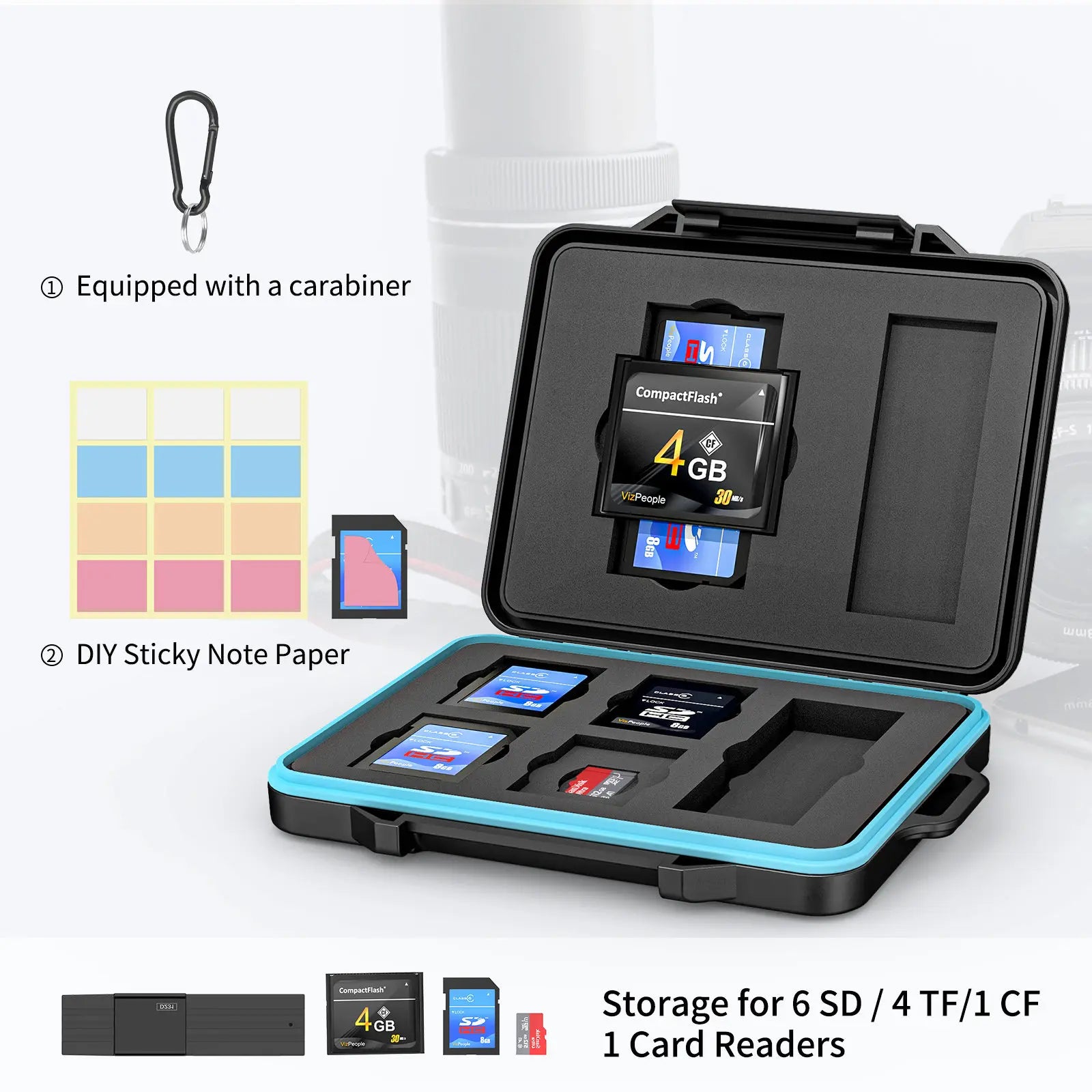 Plastic Waterproof Anti-Static Multifunction Micro SD Card Storage Box