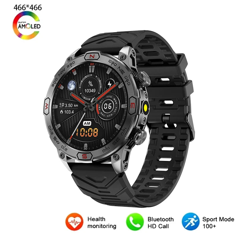 Alloy Waterproof Round Shaped On Wrist Outdoor Sports Smartwatch