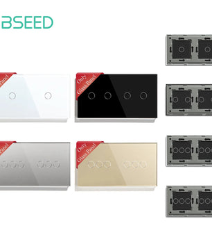 Bseed 10A Alloy 2 Gang Crystal Glass Panel Light Touch Switch