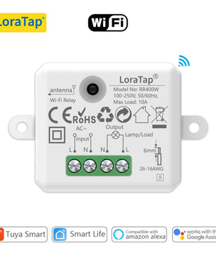 LoraTap 10A Plastic Wireless Switch Socket Relay Module Kit