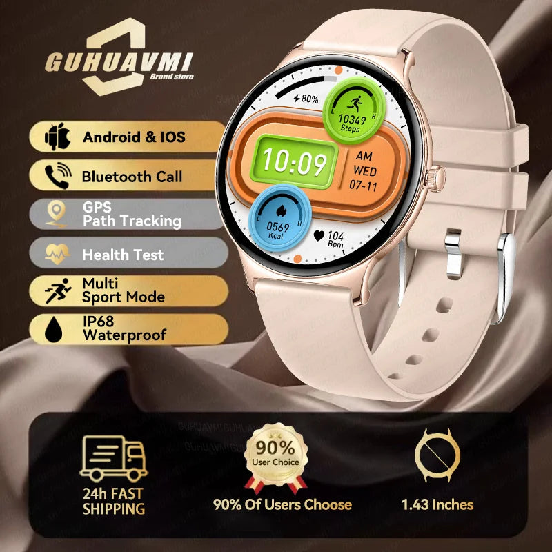 Silica Gel Full Touch Screen Android Round Shaped Digital Smartwatch