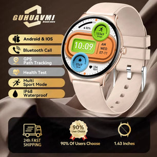 Silica Gel Full Touch Screen Android Round Shaped Digital Smartwatch