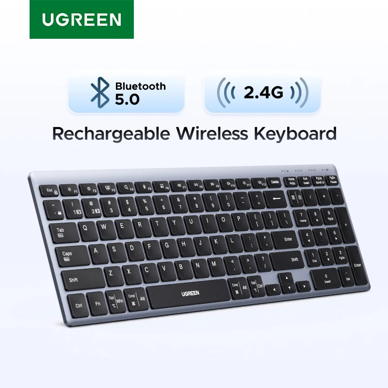 Ugreen 99 Keys USB Rechargeable Bluetooth Wireless Keyboard