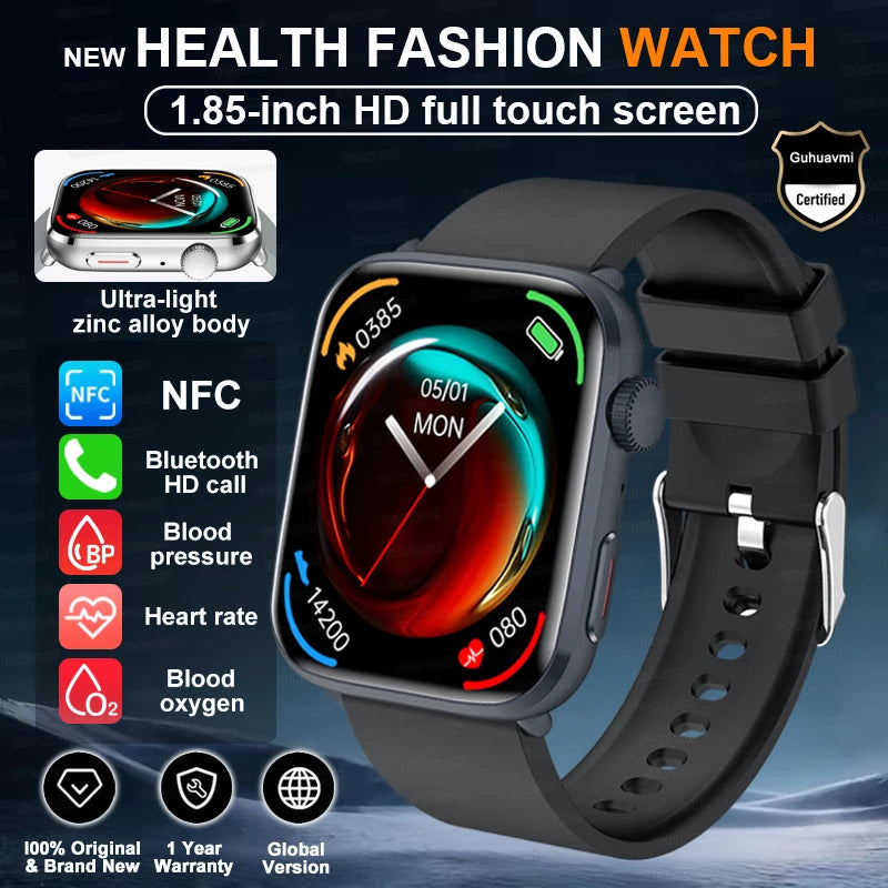 Rubber Waterproof Android Square Shaped Amoled Screen Smartwatch