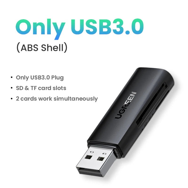 Ugreen USB 3.0 ABS External Card Reader For Laptop & Desktop