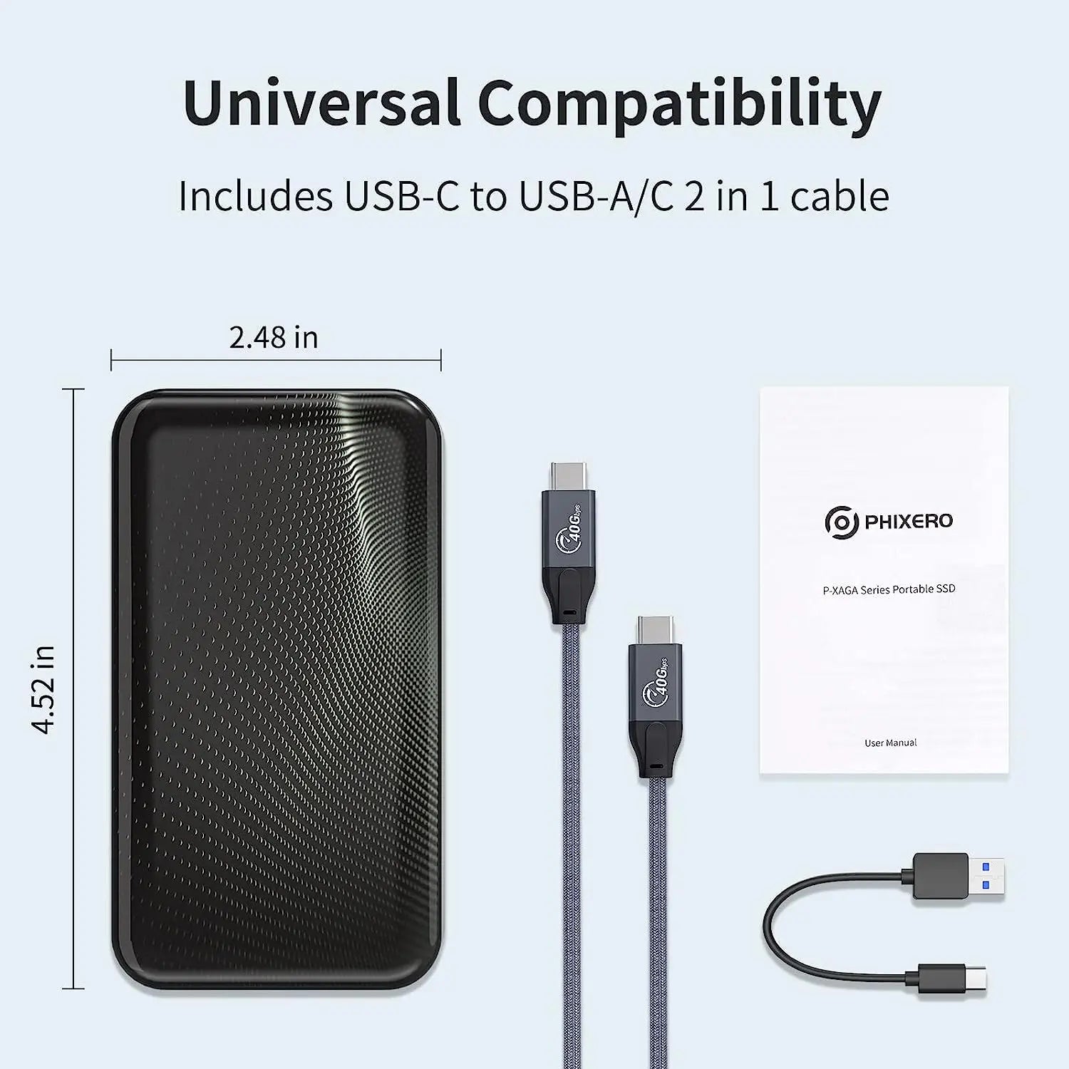 Aluminum Alloy 20Gbps 1TB 2TB External Solid State Drive For Desktop