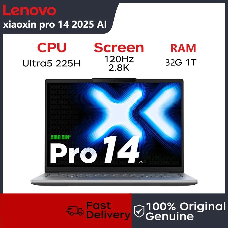1TB 14" 32GB 120Hz Intel Core Ultra 5 225 H Bluetooth Lenovo Laptop