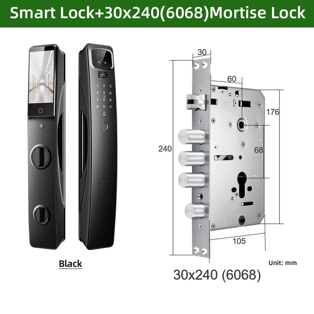 Aluminium Alloy Digital Fingerprint WIFI Reversible Smart Lock