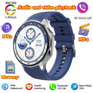Silica Gel Waterproof Large Memory Android Round Shape Smartwatch