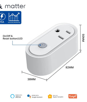 Moes Plastic Panel Voice Control Smart WIFI Power Socket Plug