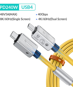 40Gbps Aluminum Alloy PD240W Type-C Fast Charging Cable