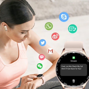 2-In-1 Silica Gel Waterproof Bluetooth Earphones With Smartwatch