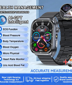 Fine Steel Waterproof Android Square Shape On-Wrist Smartwatch